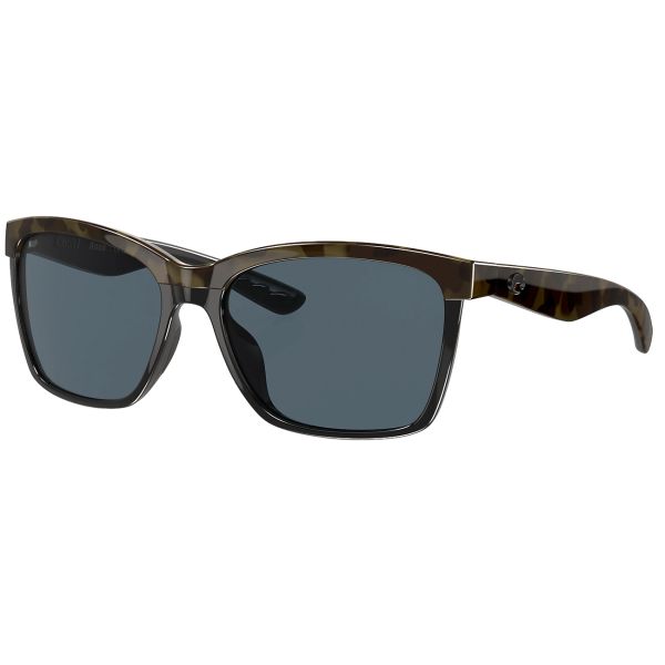 Costa Anaa Sunglasses - Shiny Olive Tortoise on Black Frame/Gray 580P