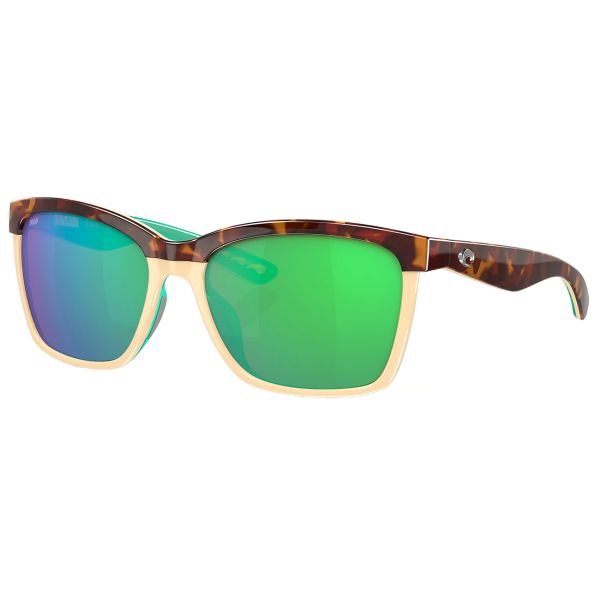 Costa Anaa Sunglasses - Shiny Retro Tort/Cream/Mint/Green Mirror 580P