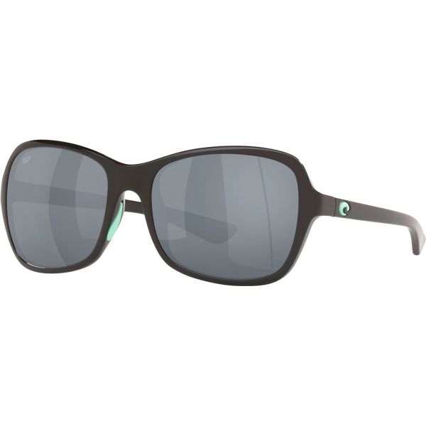 Costa Kare Sunglasses - Shiny Black w/Mint/Gray Silver Mirror 580P