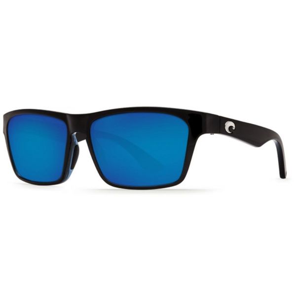 Costa Hinano Sunglasses - Shiny Black/Blue Mirror Glass