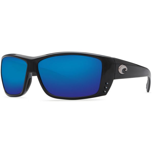 Costa Cat Cay Sunglasses Shiny Black/Blue Mirror 580G