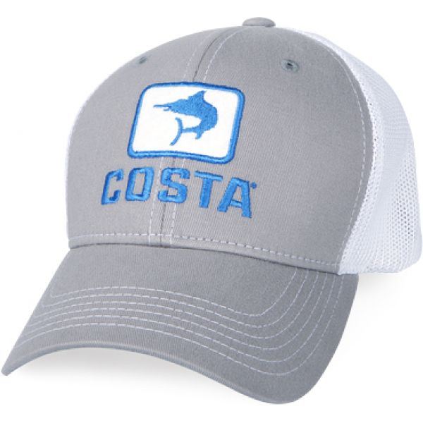 Costa Del Mar Marlin Fitted Stretch Trucker Hat - Gray / White