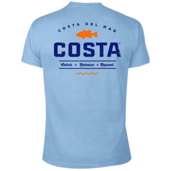 Costa Del Mar Top Water Short Sleeve Shirt - Light Blue L