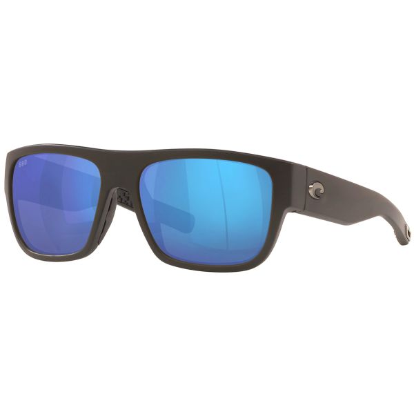 Costa Sampan Sunglasses - Matte Black Frame/Blue Mirror 580P Lens