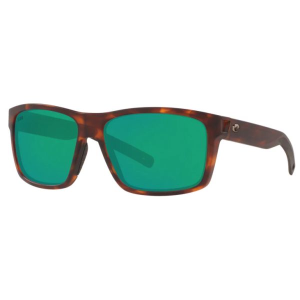 Costa Slack Tide Sunglasses - Matte Tortoise Frame/Green Mirror 580P Lens