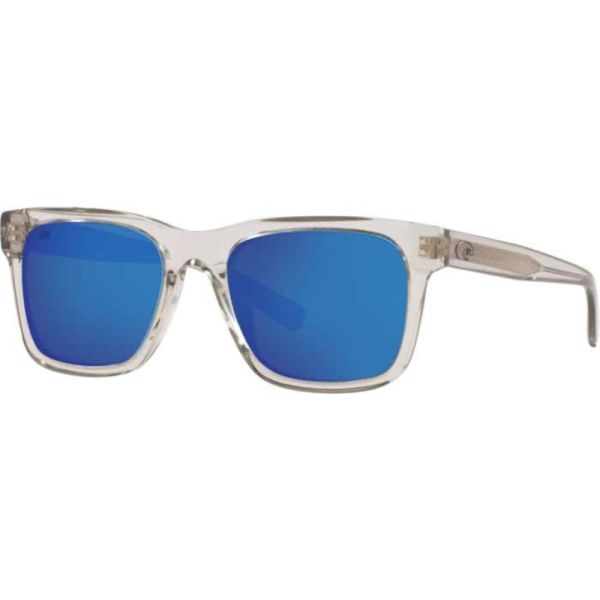 Costa Tybee Sunglasses - Shiny Light Gray Crystal/Blue Mirror 580G