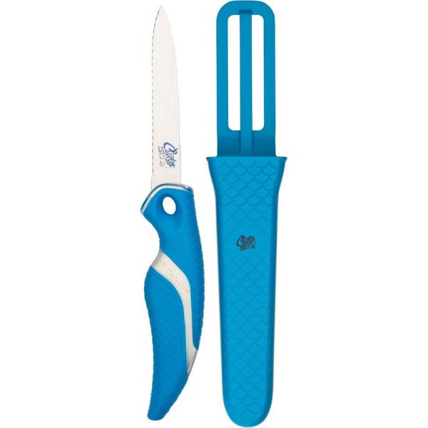 Cuda 18099 Blue Titanium Bonded 3'' Net Knife w/ Sheath