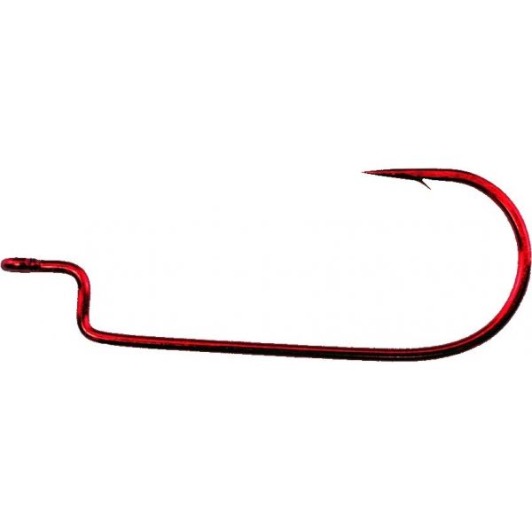 Daiichi D45Z Offset Wide Gap Worm Hook - Bleeding Bait Red - 2/0 - 6pk