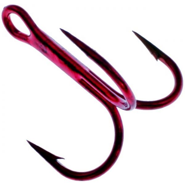 Daiichi D99Q Light Wire Treble Hooks - Bleeding Bait Red