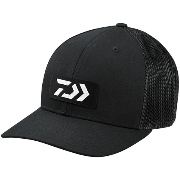 Daiwa D-Vec Embroidered Patch Trucker Hat - Black/Black