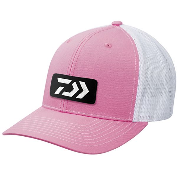 Daiwa D-Vec Embroidered Patch Trucker Hat - Pink/White