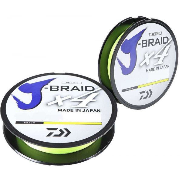 Daiwa J-Braid X4 Fluorescent Yellow Line - 150yds 65lb-80lb Test 65