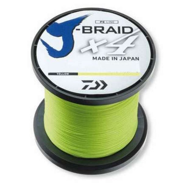 Daiwa J-Braid X4 Fluorescent Yellow Line - 3000yds 65lb-80lb Test 80