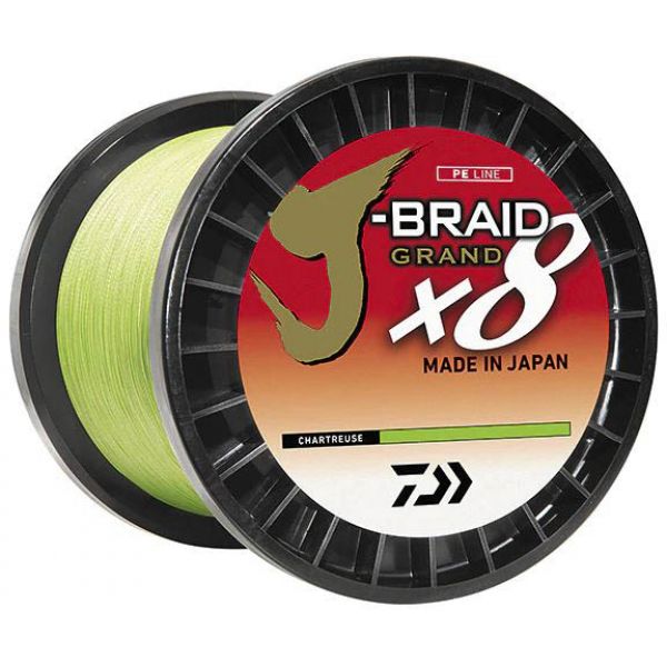 Daiwa J-Braid X8 Grand Braided Line - Chartreuse - 10lb - 3000yd