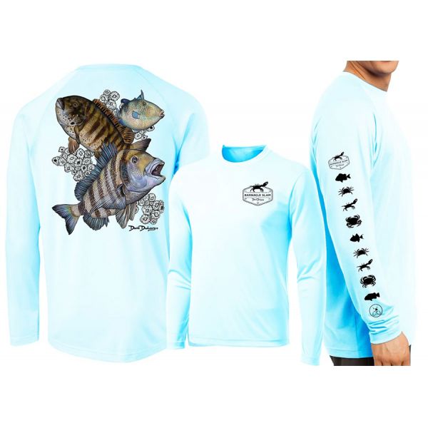 David Dunleavy Barnacle Slam Long Sleeve Shirt - Arctic Blue - Large