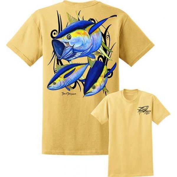 David Dunleavy DDM8005 Yellowfin Tuna Tee Yellow - Size Large