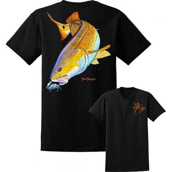 David Dunleavy DDM8010 Redfish Tee Black - Size Medium