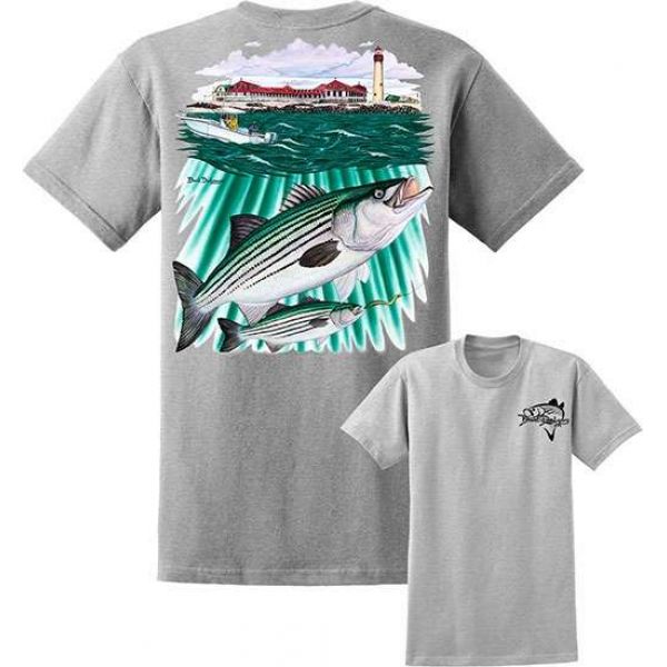 David Dunleavy Striper/Lighthouse Tee Athletic Heather - Medium