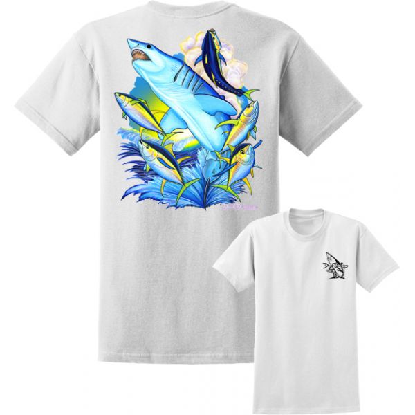 David Dunleavy DDM8022 Mako Shark Tee  - White - 2X-Large