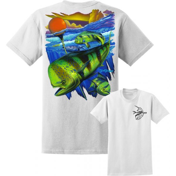 David Dunleavy DDM8041 Mahi Pot Life SS T-Shirt - White - 2X-Large