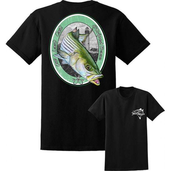 David Dunleavy DDM8043 Last Cast Striper Tee - Black - Size Medium