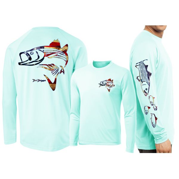 David Dunleavy Striper USA Long Sleeve Shirt - Seagrass - M