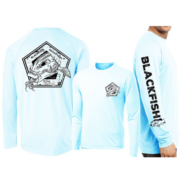 David Dunleavy Blackfish Outfitters LS Performance Shirt - Arctic Blue - 3XL