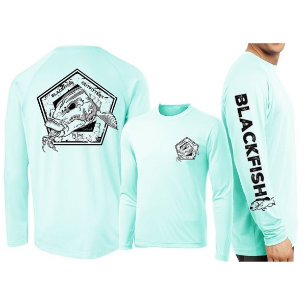 David Dunleavy Blackfish Outfitters LS Performance Shirt - Seagrass - 3XL