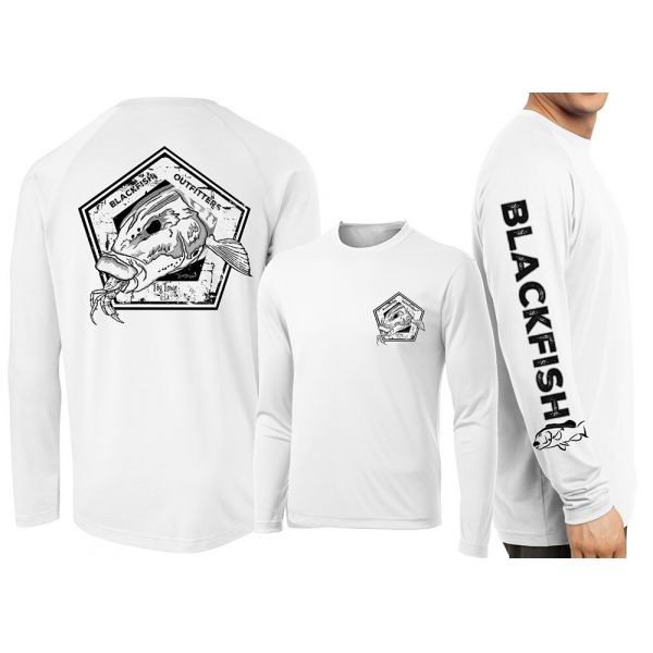 David Dunleavy Blackfish Outfitters LS Performance Shirt - White