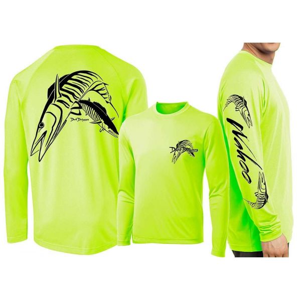 David Dunleavy Wahoo Deco L/S Tee - Safety Green - Medium