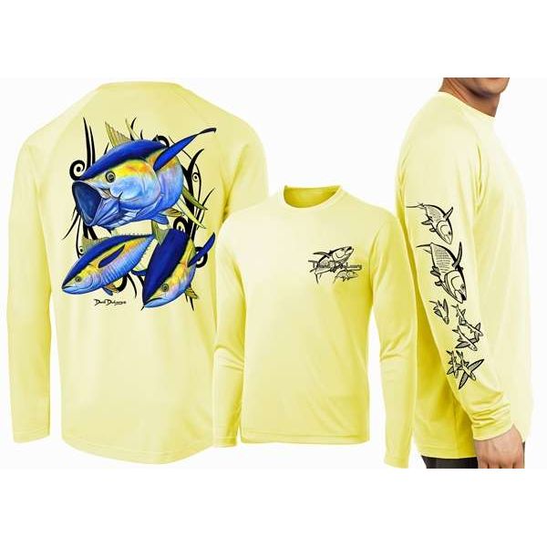 David Dunleavy DMW8005 Yellowfin Tuna Long Sleeve Tee - Yellow - XL