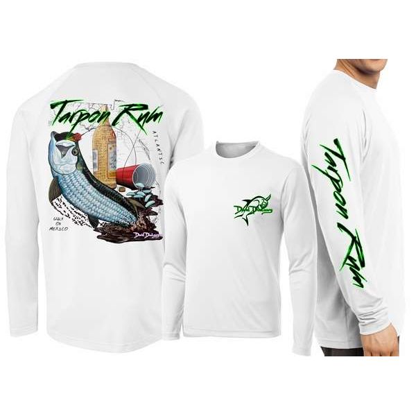 David Dunleavy Tarpon Rum Florida L/S Tee - White - Small