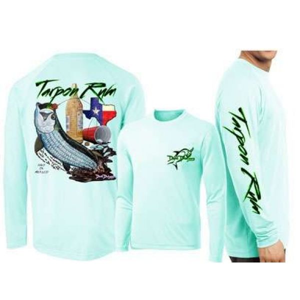 David Dunleavy Tarpon Rum Texas L/S Tee - Seagrass - Small