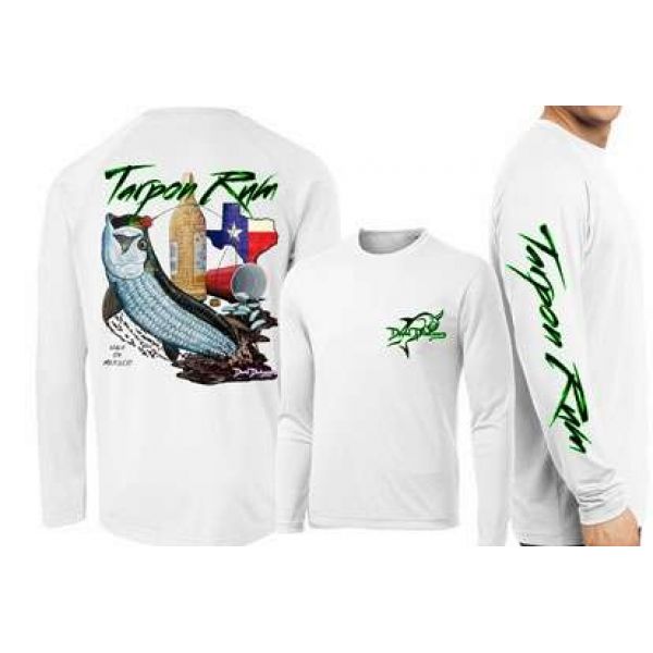 David Dunleavy Tarpon Rum Texas L/S Tee - White - Small