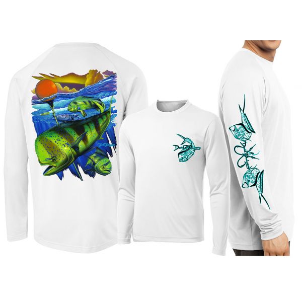 David Dunleavy DMW8041 Mahi Pot Life Long Sleeve Performance T-Shirts