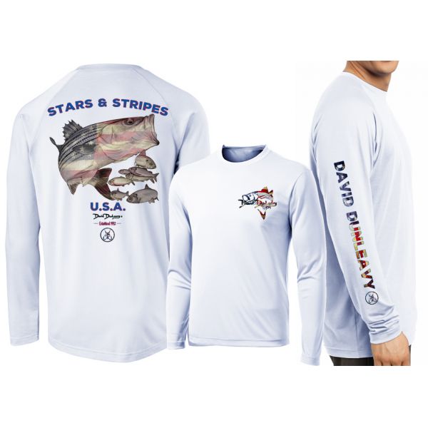 David Dunleavy Stars & Stripes Long Sleeve Shirt - Pearl Grey - 2XL