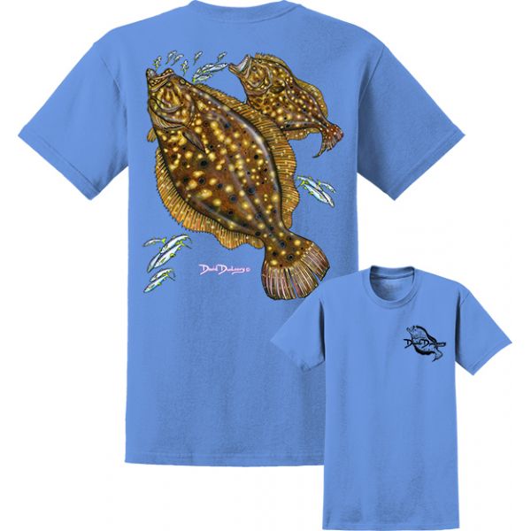 David Dunleavy Flounder T-Shirt - Carolina Blue - 3X-Large