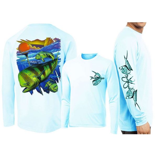 David Dunleavy Mahi Pot Life L/S T-Shirt - Arctic Blue - Small