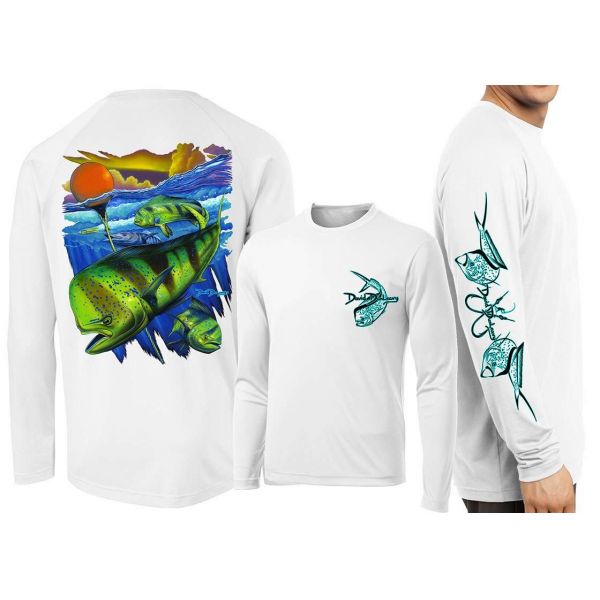 David Dunleavy Mahi Pot Life L/S Performance T-Shirt - White - Large