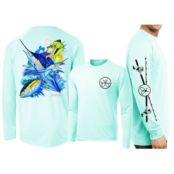 David Dunleavy Off Shore Slam Long Sleeve Shirt - Seagrass - 2X-Large