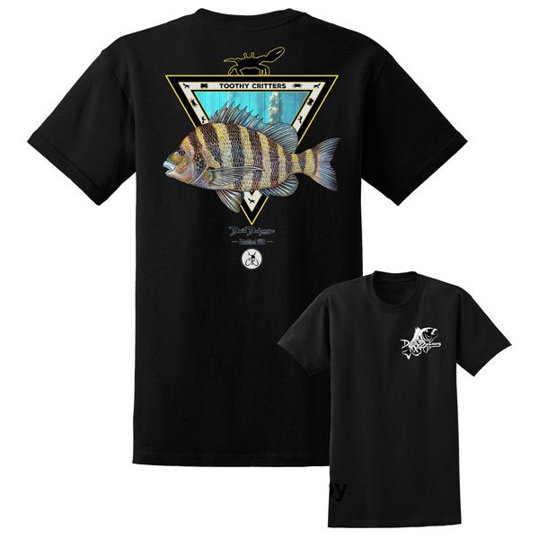 David Dunleavy Sheepshead Toothy Critters T-Shirt - Black - 2XL