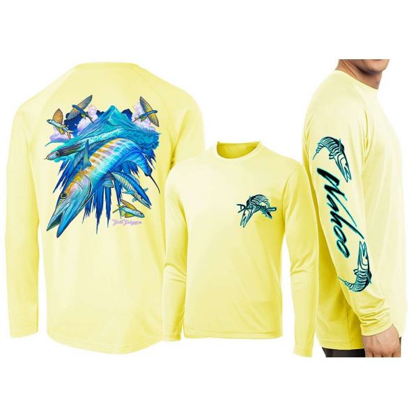 David Dunleavy Wahoo L/S T-Shirt - Yellow - Large