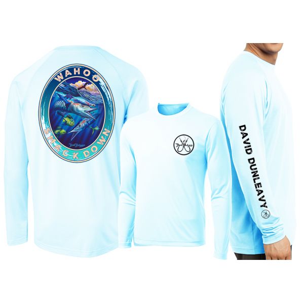 David Dunleavy Wahoo Smackdown Long Sleeve Shirt - Arctic Blue