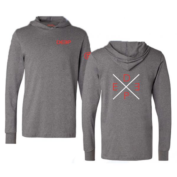 Deep Ocean Triblend Performance Hoodie - Heather Grey 2XL