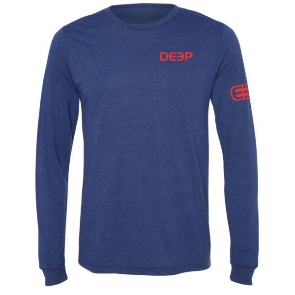 Deep Ocean Triblend Performance Long Sleeve Shirt - Navy 2XL