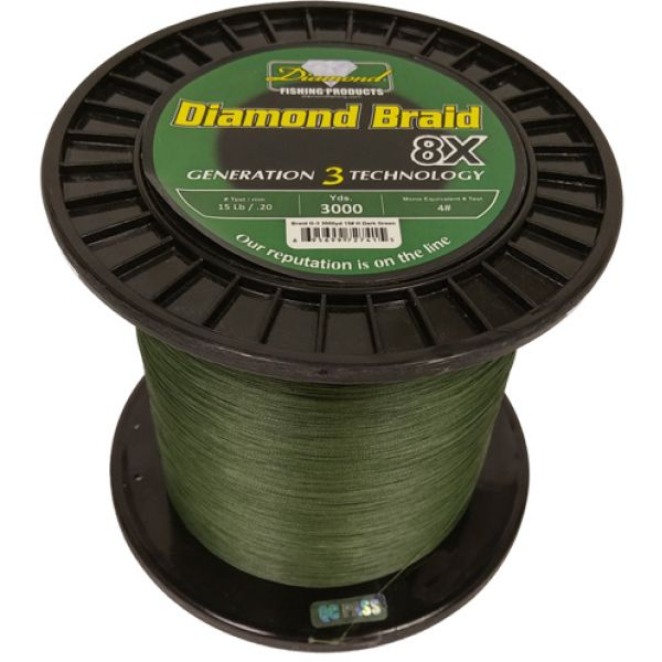 Diamond Braid Generation III 8X Braided Line - Green - 100lb - 3000yd