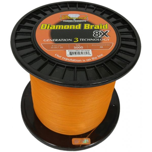 Diamond Braid Generation III 8X Braided Line - Orange - 100lb - 3000yd