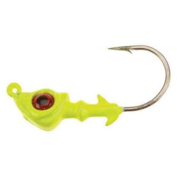 DOA C.A.L. Jig Heads 1oz 3 Pack 420 Chartreuse-Red Eye