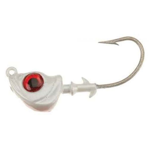 DOA C.A.L. Jig Heads Long Shank 1oz 3 Pack 421 White-Red Eye