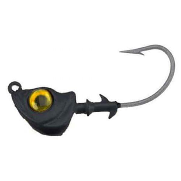 DOA C.A.L. Jig Heads Long Shank 1oz 3 Pack 423 Black-Gold Eye